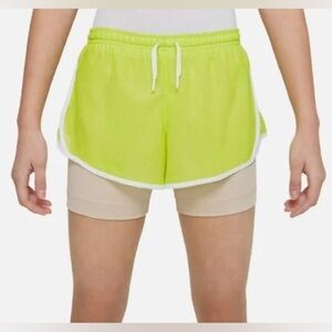 NWT Nike Dri-FIT Tempo 2-in-1 Training Running Shorts Atomic Green Large